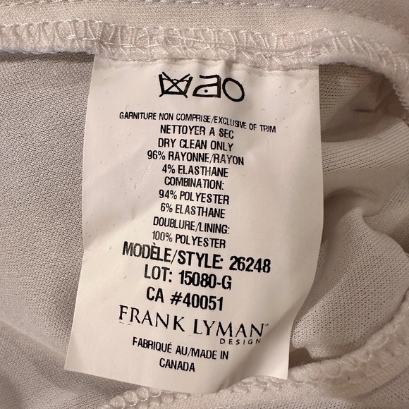 FRANK LYMAN DESIGN, NWT, WOMENS DRESS. SLEEVELESS, BLACK AND WHITE STRIPE.SIZE 6 - Picture 6 of 6